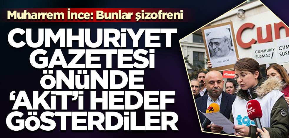 Cumhuriyet Gazetesi önünde 'Akit'i hedef gösterdiler