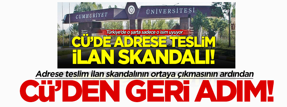 Cumhuriyet Üniversitesi'nden geri adım!
