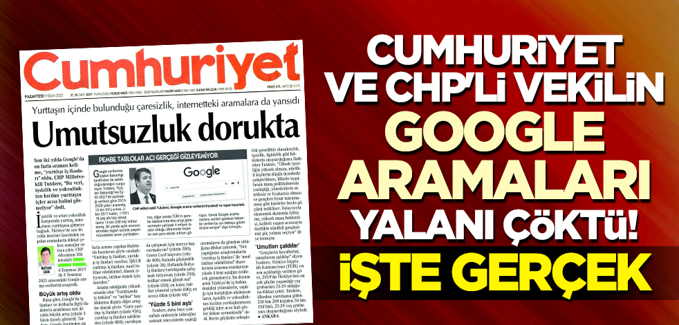 Cumhuriyet ve CHP'li vekilin 'Google aramaları' yalanı çöktü! İşte gerçek