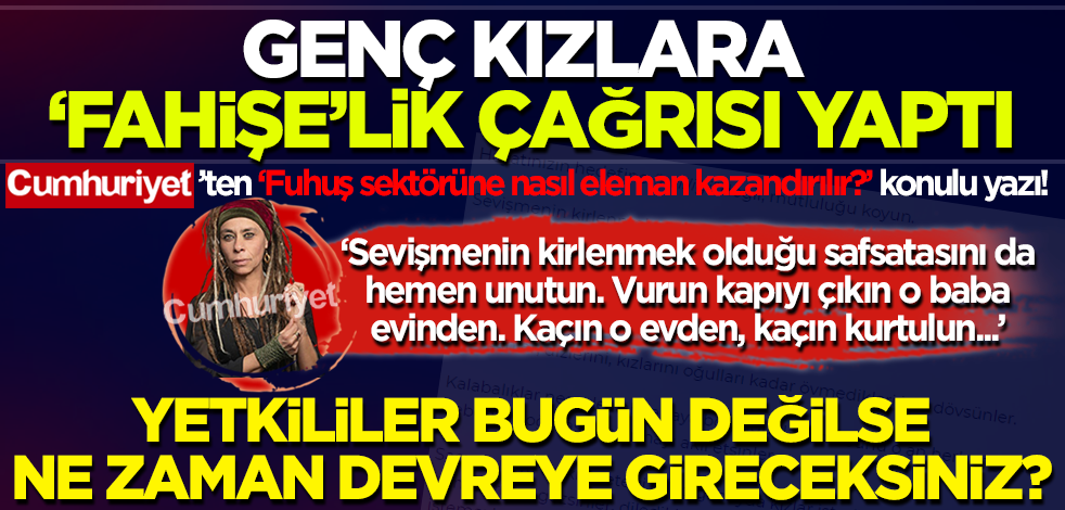 Cumhuriyet yazarı Mine Söğüt genç kızlara 'fahişe'lik çağrısı yaptı