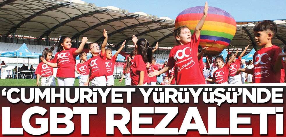 ‘Cumhuriyet Yürüyüşü’nde LGBT rezaleti