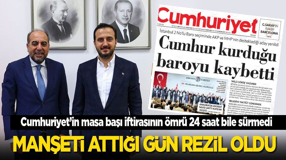 Cumhuriyet’in masa başı iftirasının ömrü 24 saat bile sürmedi: Manşeti attığı gün rezil oldu