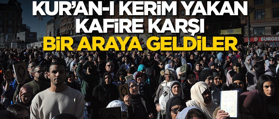 Danimarka'da kutsal kitaplara saygı yürüyüşü... Kur'an yakan kafire tepki!