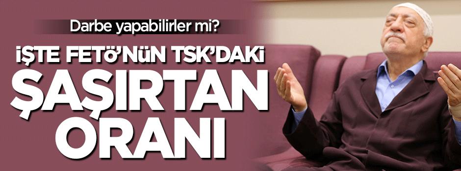 Darbe yapabilirler mi? Dursun Çiçek FETÖ'nün TSK'daki oranını açıkladı