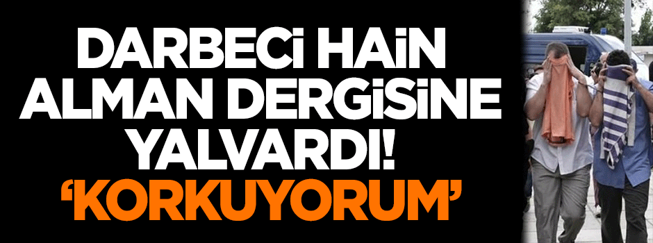 Darbeci hain, Alman dergisine yalvardı: Korkuyorum