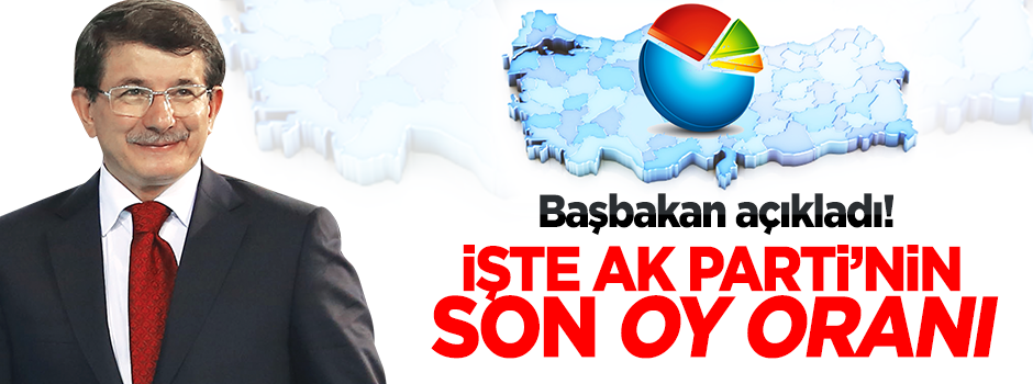 Davutoğlu AK Parti'nin son oy oranını açıkladı