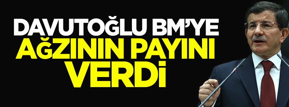 Davutoğlu BM'ye ağzının payını verdi
