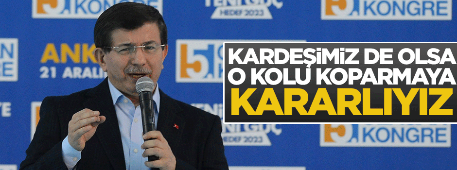Davutoğlu: Kardeşimiz de olsa kolunu koparmaya kararlıyız