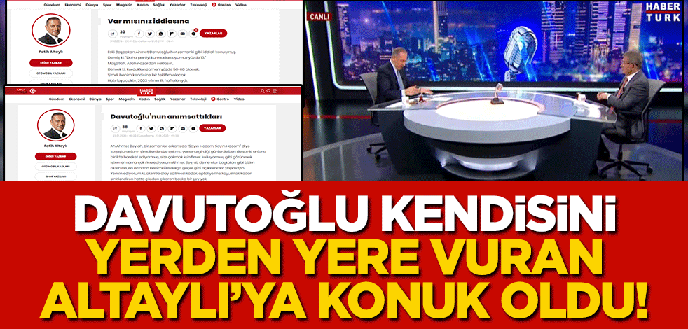 Davutoğlu, kendisini yerden yere vuran, Altaylı'ya konuk oldu! Güle oynaya Cumhurbaşkanı Erdoğan'ı eleştirdi
