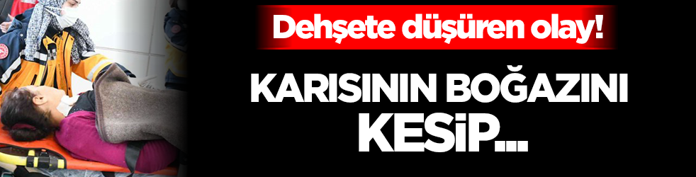 Dehşete düşüren olay! Karısının boğazını kesip...