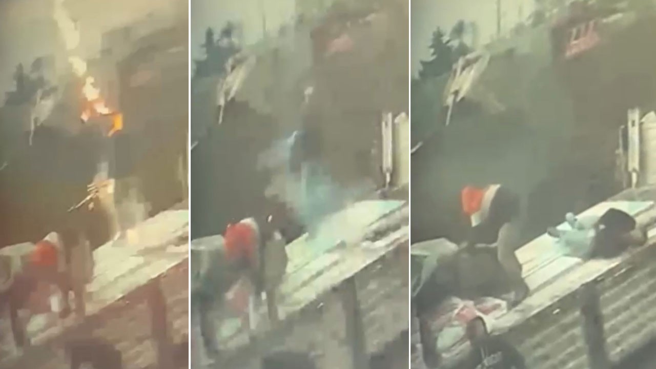 Dehşetin görüntüleri çıktı: Tırdan yük indiriyordu, yıldırım çarptı!