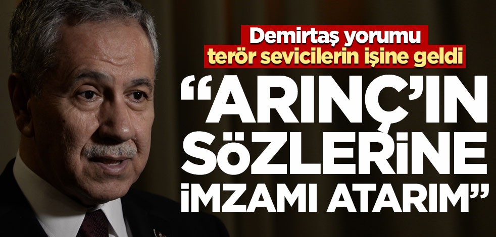 Demirtaş çıkışı işlerine geldi! "Arınç'ın sözlerine imzamı atarım"