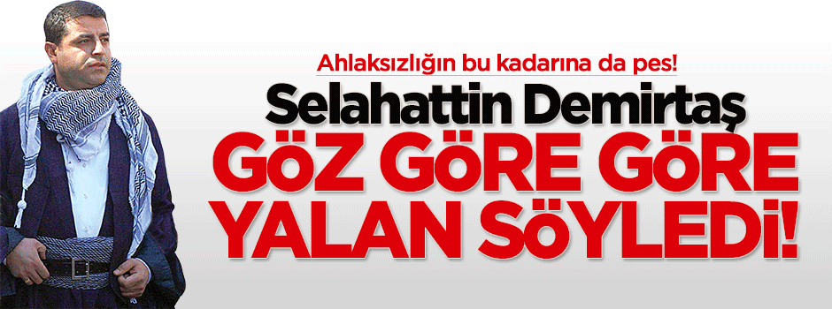 Demirtaş göz göre göre yalan söyledi!