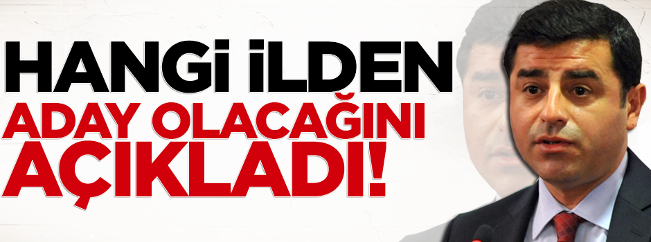 Demirtaş hangi ilden aday olacağını açıkladı!
