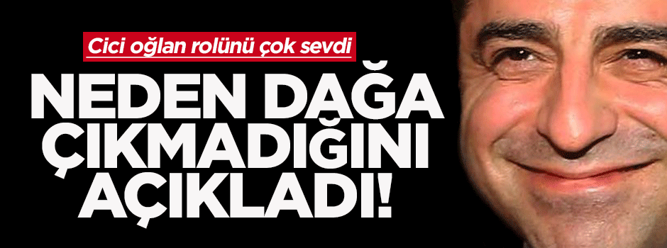 Demirtaş neden dağa çıkmadığını açıkladı!