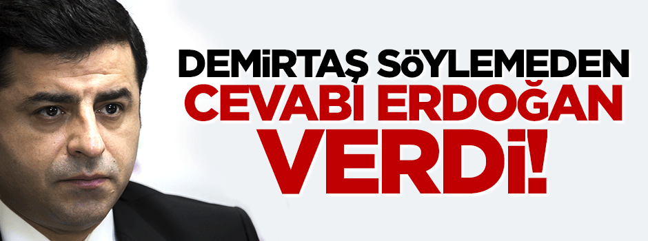 Demirtaş söylemeden cevabı Erdoğan verdi!