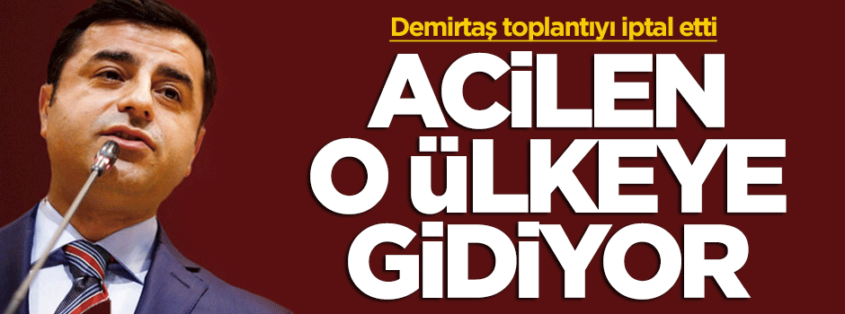 Demirtaş toplantıyı iptal etti, acilen o ülkeye gidiyor!