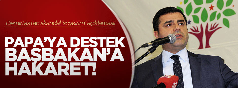Demirtaş'tan Başbakan'a hakaret, Papa'ya destek!