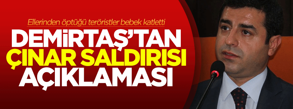 Demirtaş'tan 'Çınar saldırısı' açıklaması
