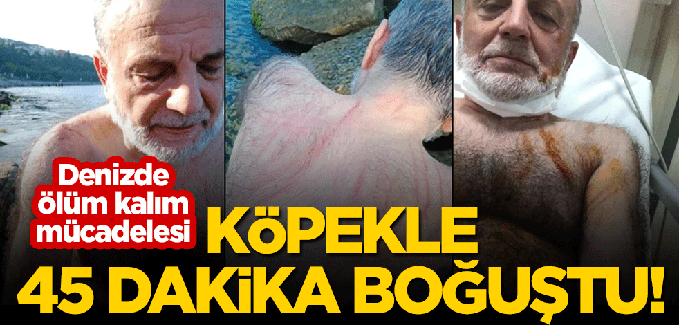 Denizde ölüm kalım mücadelesi: Köpekle 45 dakika boğuştu!