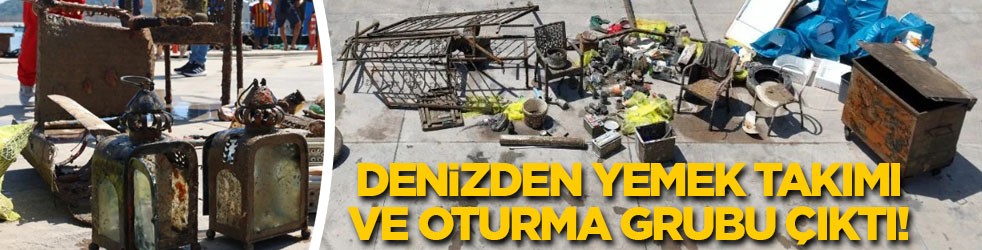 Denizden yemek takımı ve oturma grubu çıktı