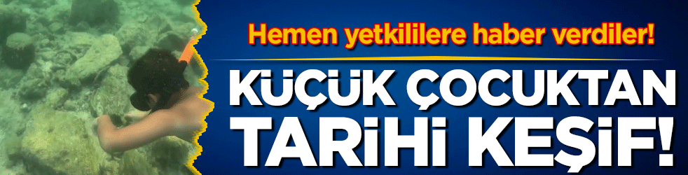 Denize dalan &ccedil;ocuktan tarihi keşif! Hemen yetkililere haber verdiler!