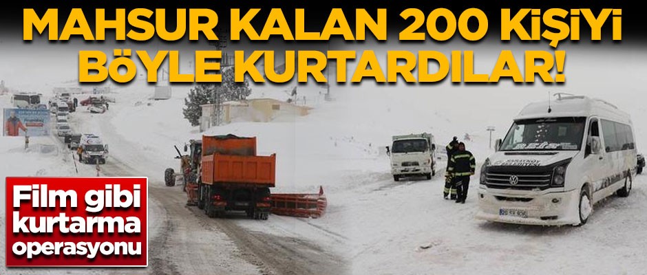 Denizli Kayak Merkezi'nde mahsur kalan 200 tatilci, 14 saat sonra kurtarıldı