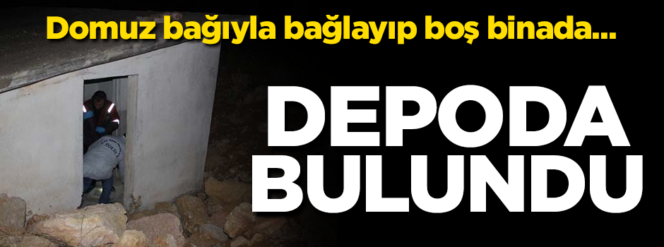 Depoda bulundu! Domuz bağıyla bağlamışlar