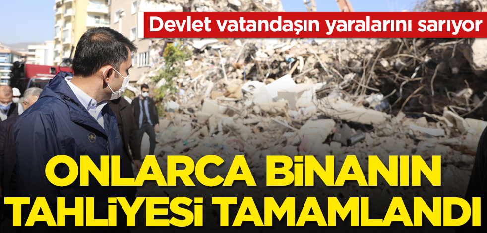 Deprem bölgesinde bulunan Bakan Kurum: İzmir'de 50 binanın tahliyesi tamamlandı