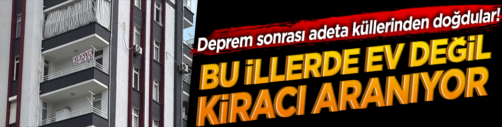 Deprem sonrası adeta küllerinden doğdular! Bu illerde ev değil kiracı aranıyor