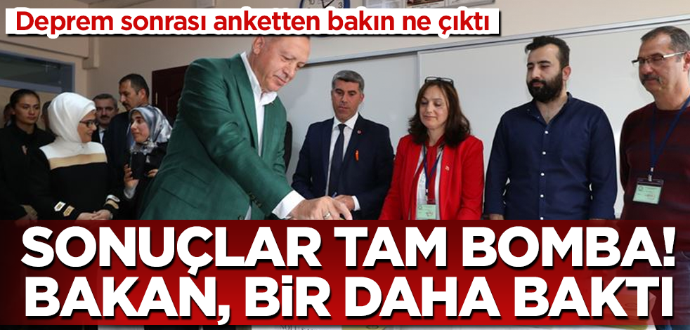 Deprem sonrası anketten bakın ne çıktı! Sonuçlar tam bomba! Bakan, dönüp bir daha baktı