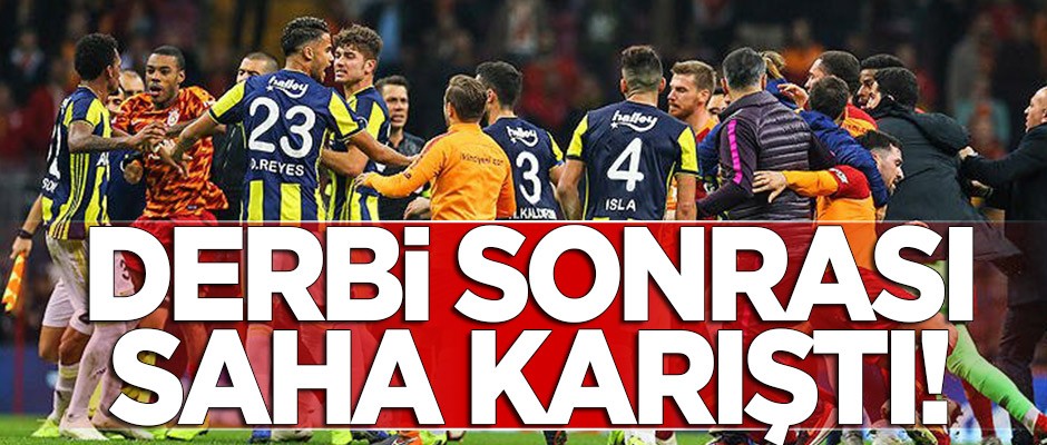 Derbi bitti ortalık karıştı! Yumruk yumruğa girdiler