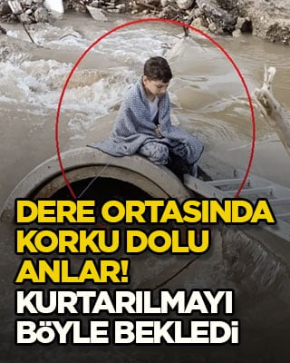 Dere ortasında korku dolu anlar! Kurtarılmayı böyle bekledi
