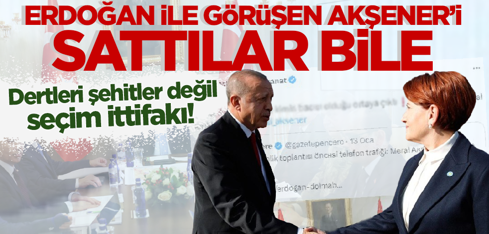 Dertleri şehitler değil seçim ittifakı! Erdoğan ile görüşen Akşener'i sattılar bile