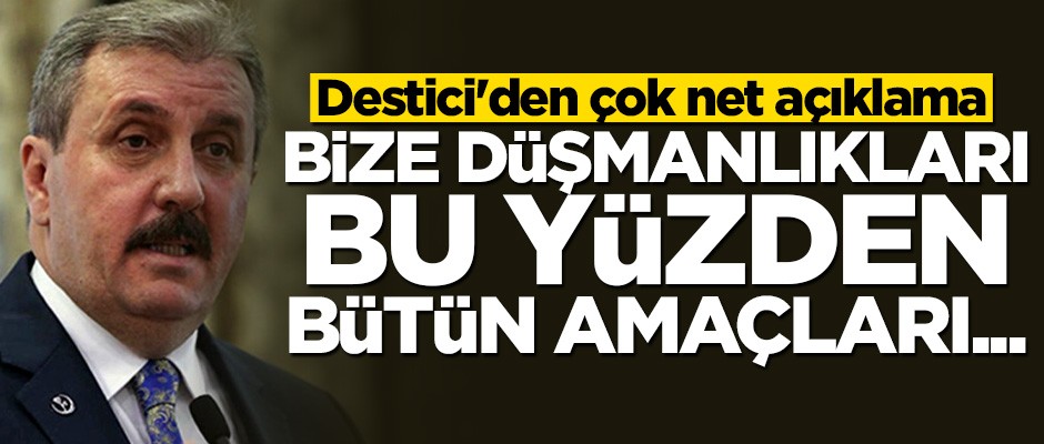 Destici: Bütün düşmanlıkları Türkiye bu oyunu bozdu diye