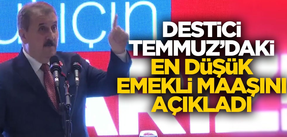 Destici Temmuz'daki en düşük emekli maaşını açıkladı