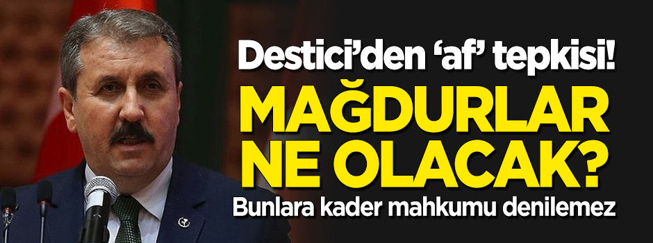 Destici'den 'af' tepkisi: Mağdurlar ne olacak?