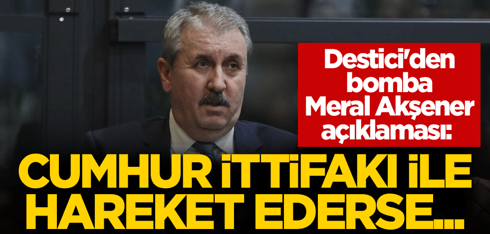 Destici'den bomba Meral Akşener açıklaması: Cumhur ittifakı ile hareket ederse...