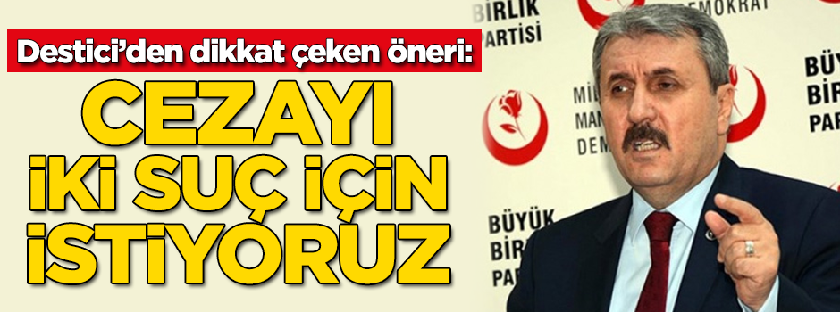 Destici'den dikkat çeken öneri: Cezayı iki suç için istiyoruz