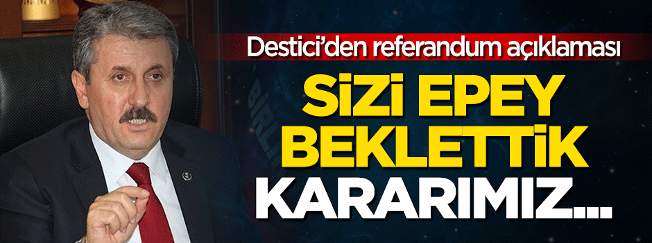 Destici'den referandum açıklaması: Sizleri epey beklettik, kararımız...