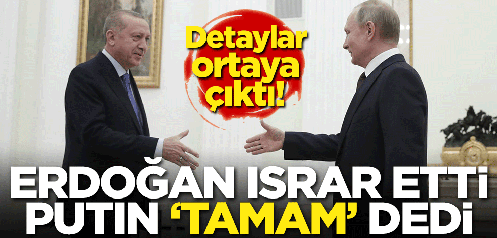 Detaylar ortaya çıktı! Erdoğan ısrar etti Putin 'tamam' dedi