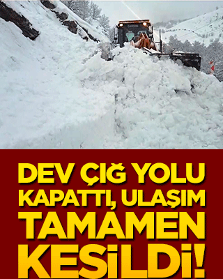 Tunceli'de çığ düştü