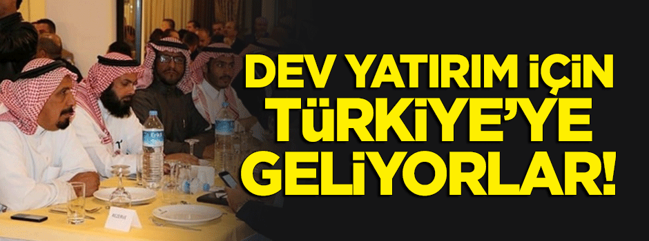 Dev yatırım için Türkiye'ye geliyorlar!