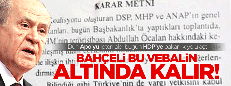 Devlet Bahçeli bu vebalin altında kalır