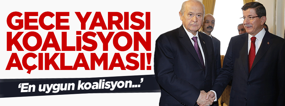 Devlet Bahçeli’den koalisyon açıklaması