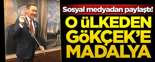 Devlet Başkanı Melih Gökçek'e şeref madalyası yolladı