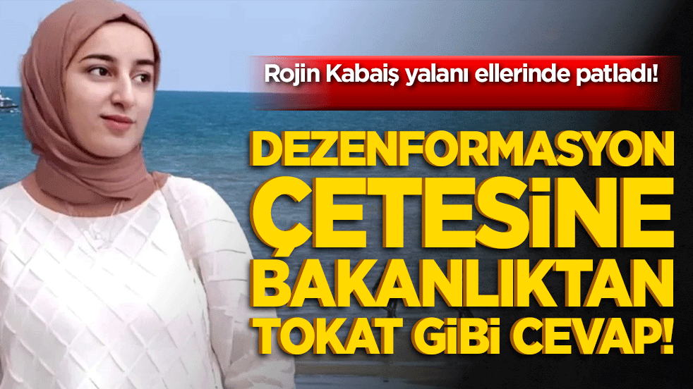 Dezenformasyon çetesine Bakanlıktan tokat gibi cevap! Rojin Kabaiş yalanı ellerinde patladı!