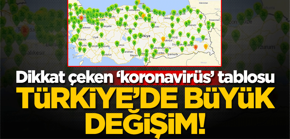Dikkat çeken 'koronavirüs' tablosu! Türkiye'de büyük değişim