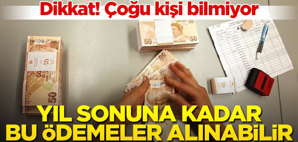Dikkat! Çoğu vatandaş bilmiyor... Yıl sonuna kadar bu ödemeler alınabilir