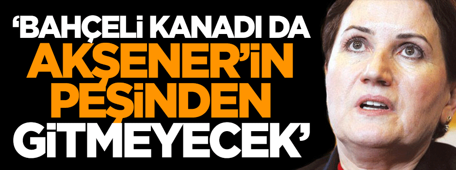 Dilipak: Bahçeli kanadı da Akşener’in peşinden gitmeyecek
